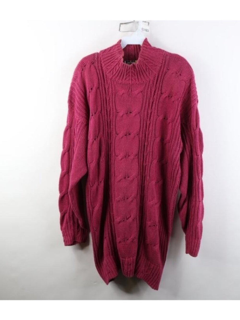 Vintage 90s Streetwear Womens Large Oversized Chunky Cable Knit Tunic Sweater